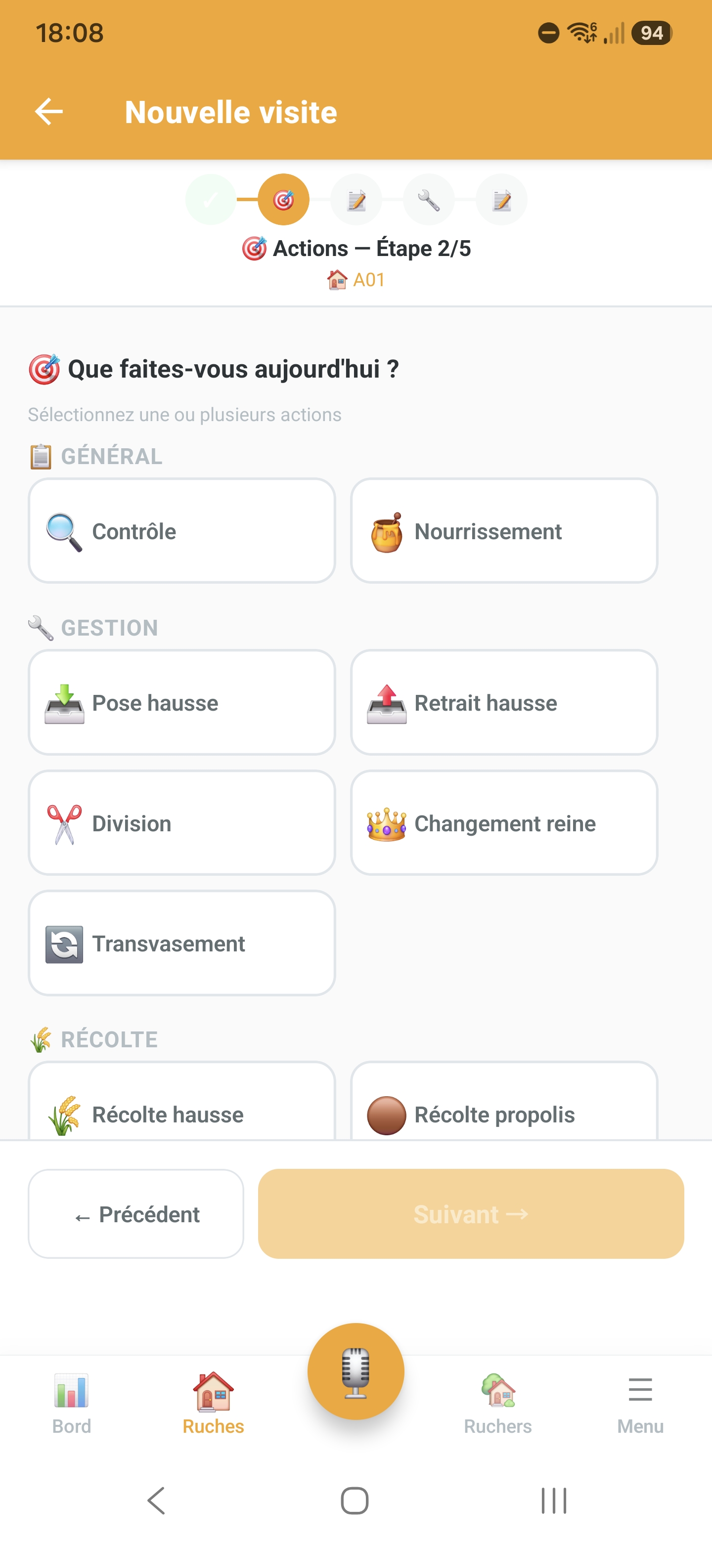 Statistiques et suivi des visites d'une ruche dans Api'Track