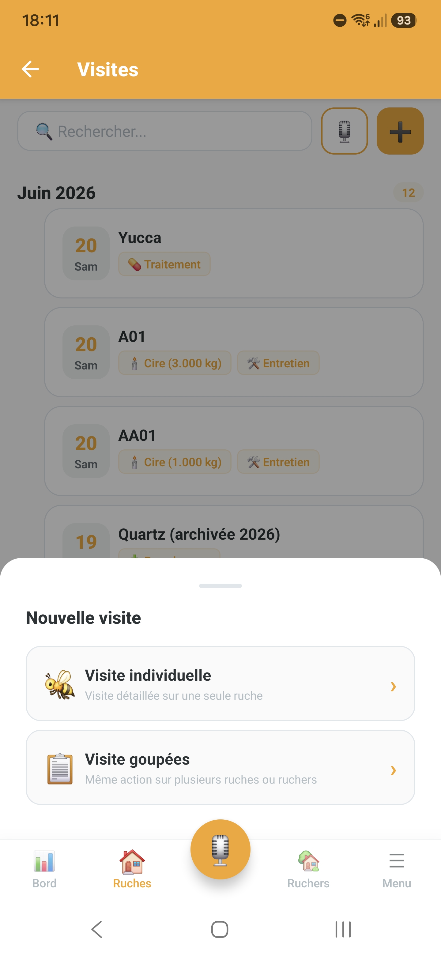 Création de ruches et hausses par lots dans Api'Track
